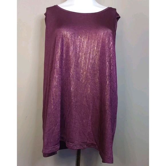 susan graver Wine Foil Liquid Knit Cardigan Camisole 2 Piece Set Size 3X - Picture 4 of 8